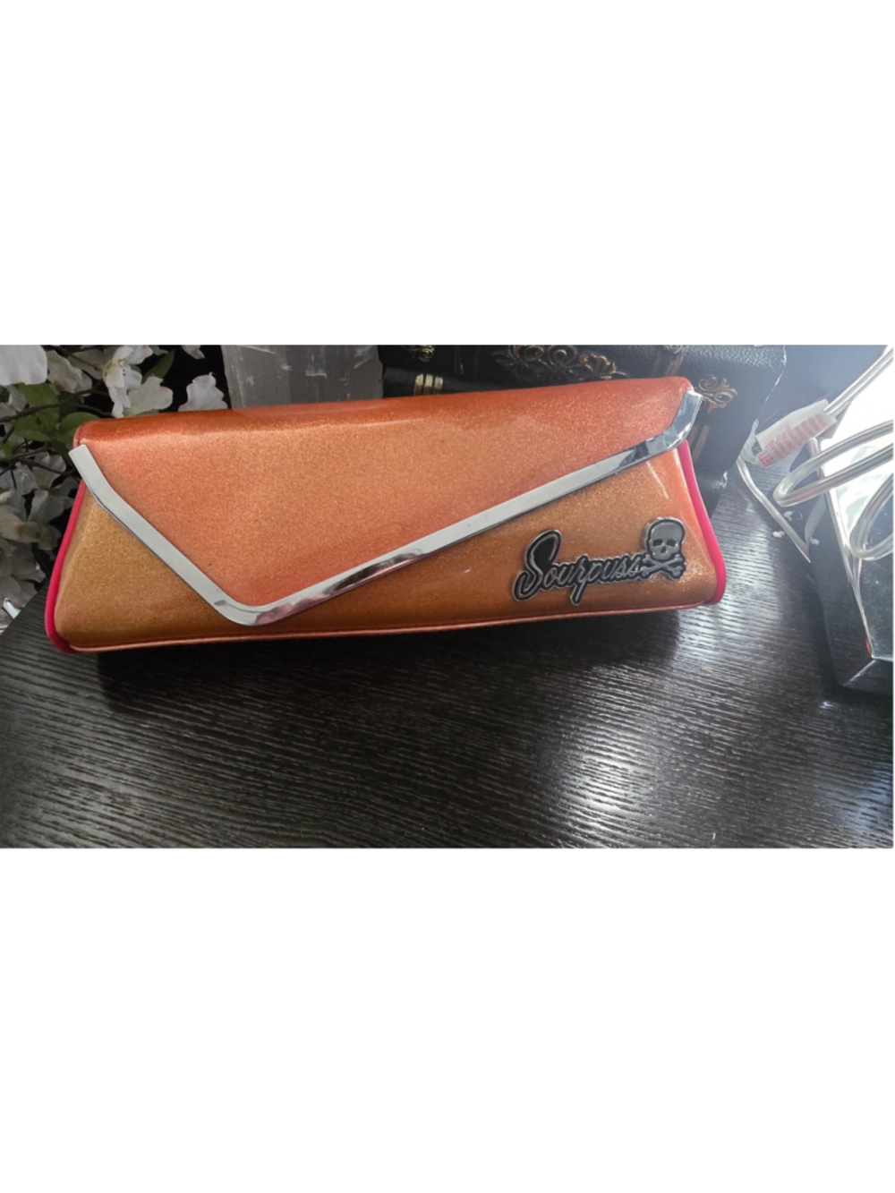 Sourpuss Clutch Orange Glitter GUC